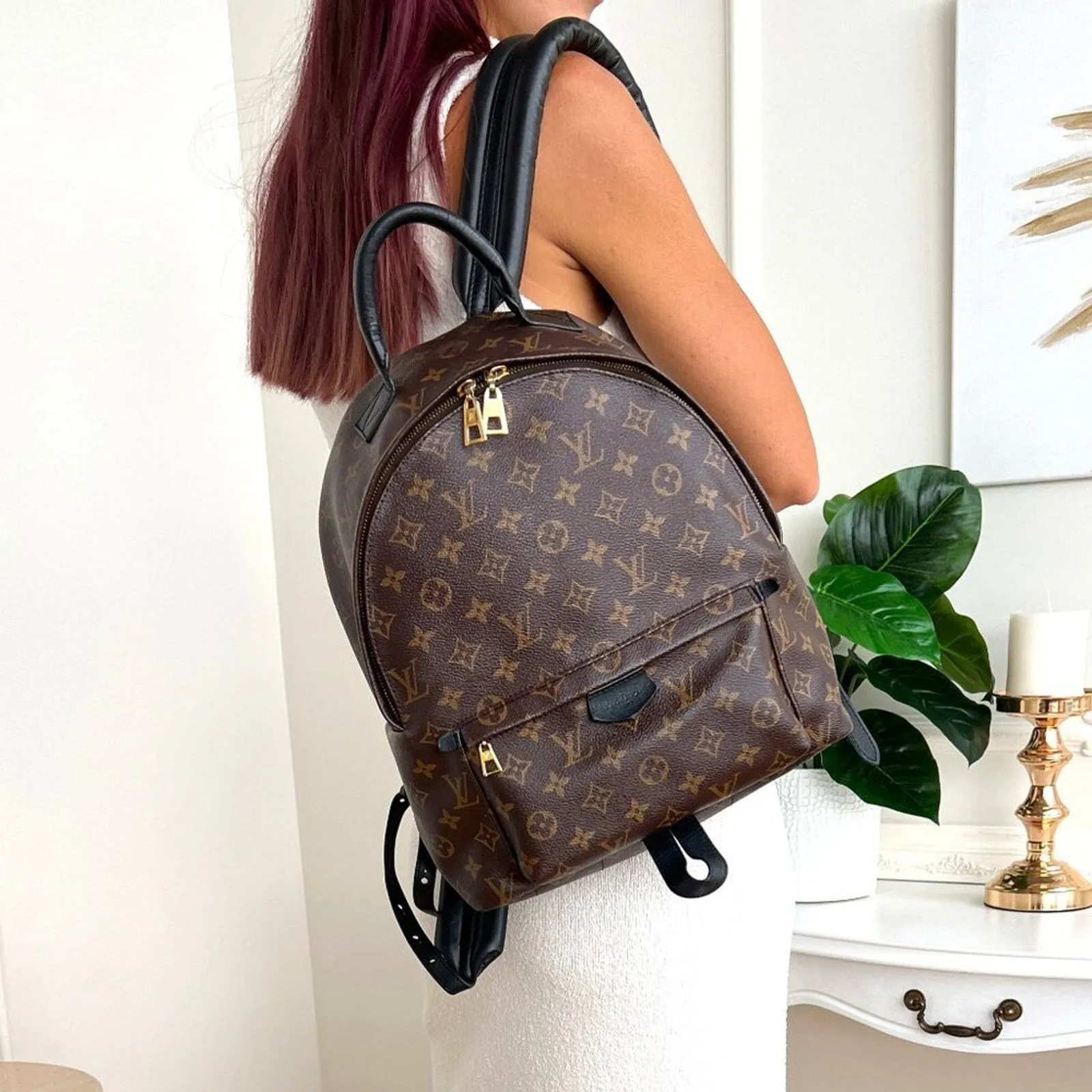 100% Authentic Louis Vuitton Backpack Palm Springs MM Monogram FL2158