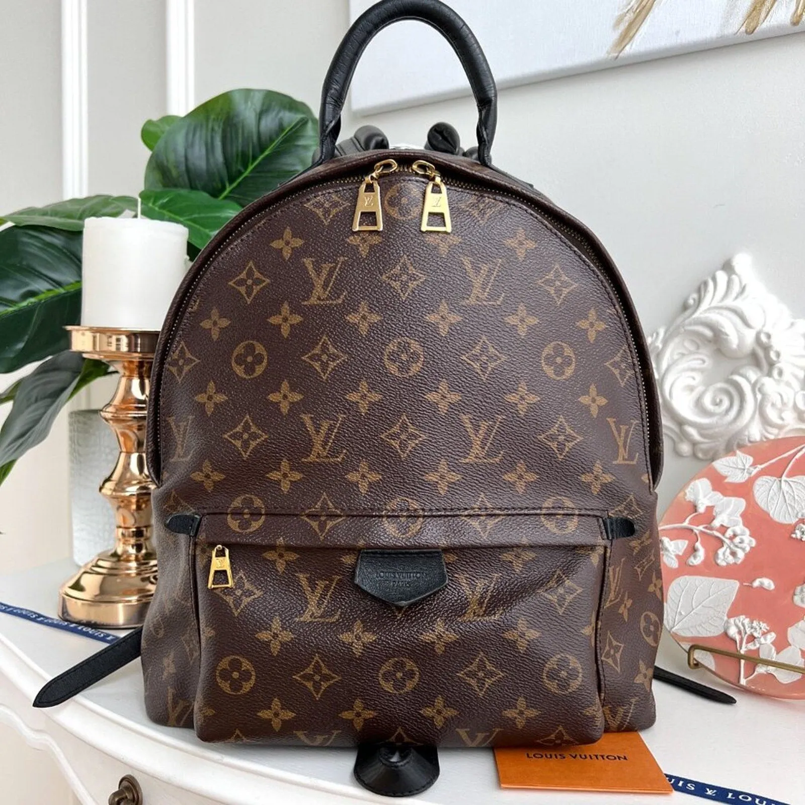 100% Authentic Louis Vuitton Backpack Palm Springs MM Monogram FL2158