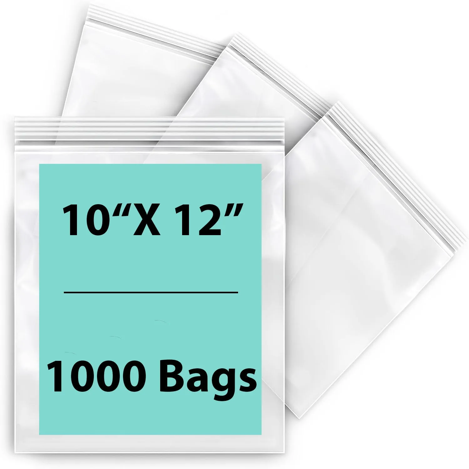10X12 inches Reclosable Single Line Zipper Poly Bags 4 Mil (LDPE) 1 Gallon Freezer