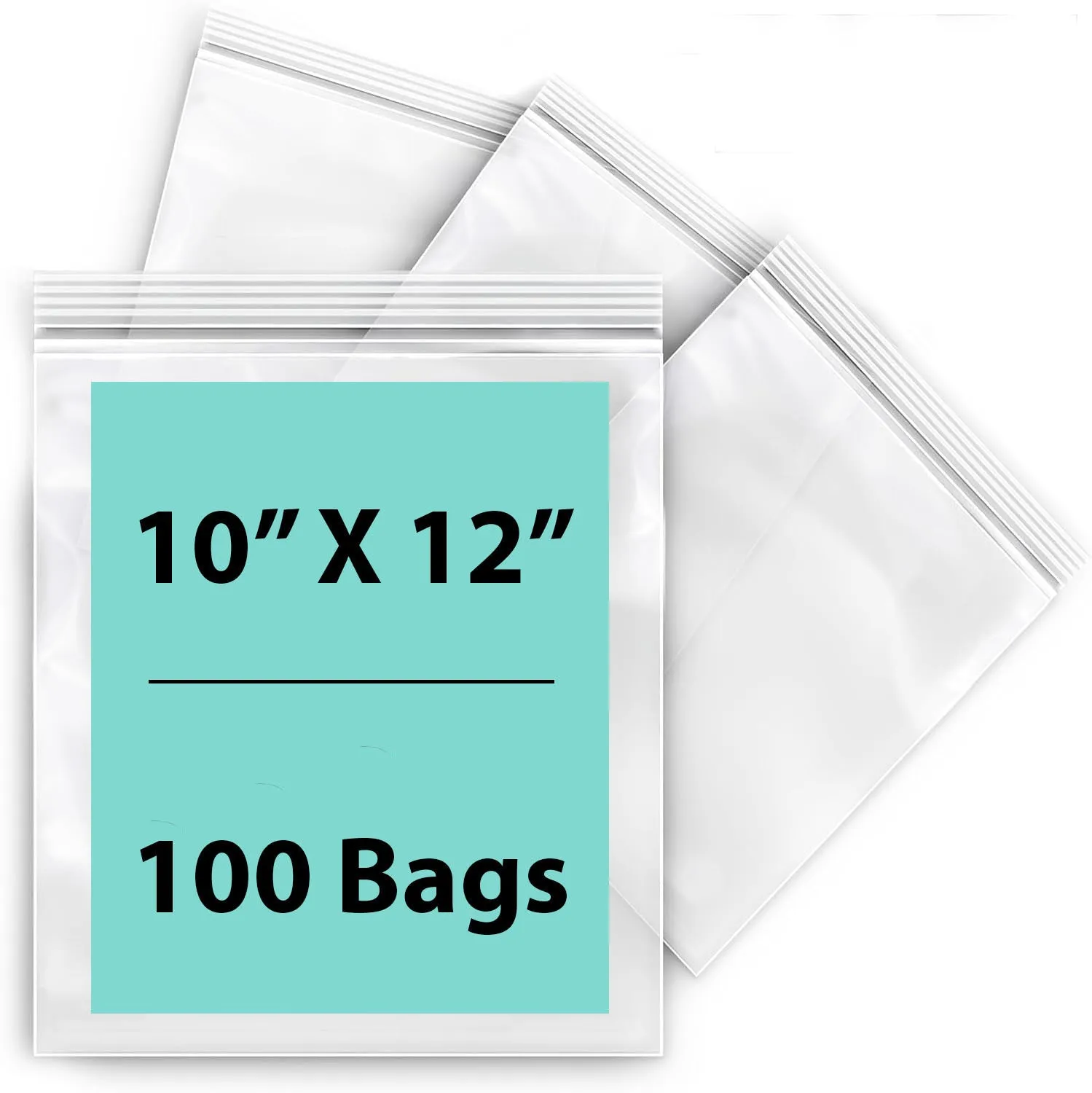10X12 inches Reclosable Single Line Zipper Poly Bags 4 Mil (LDPE) 1 Gallon Freezer