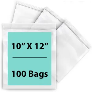 10X12 inches Reclosable Single Line Zipper Poly Bags 4 Mil (LDPE) 1 Gallon Freezer
