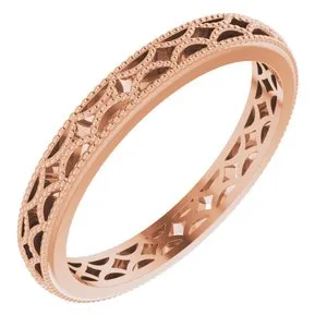 14K Rose 3 mm Band Size 7