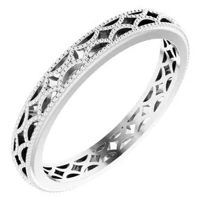 14K White 3 mm Band Size 7