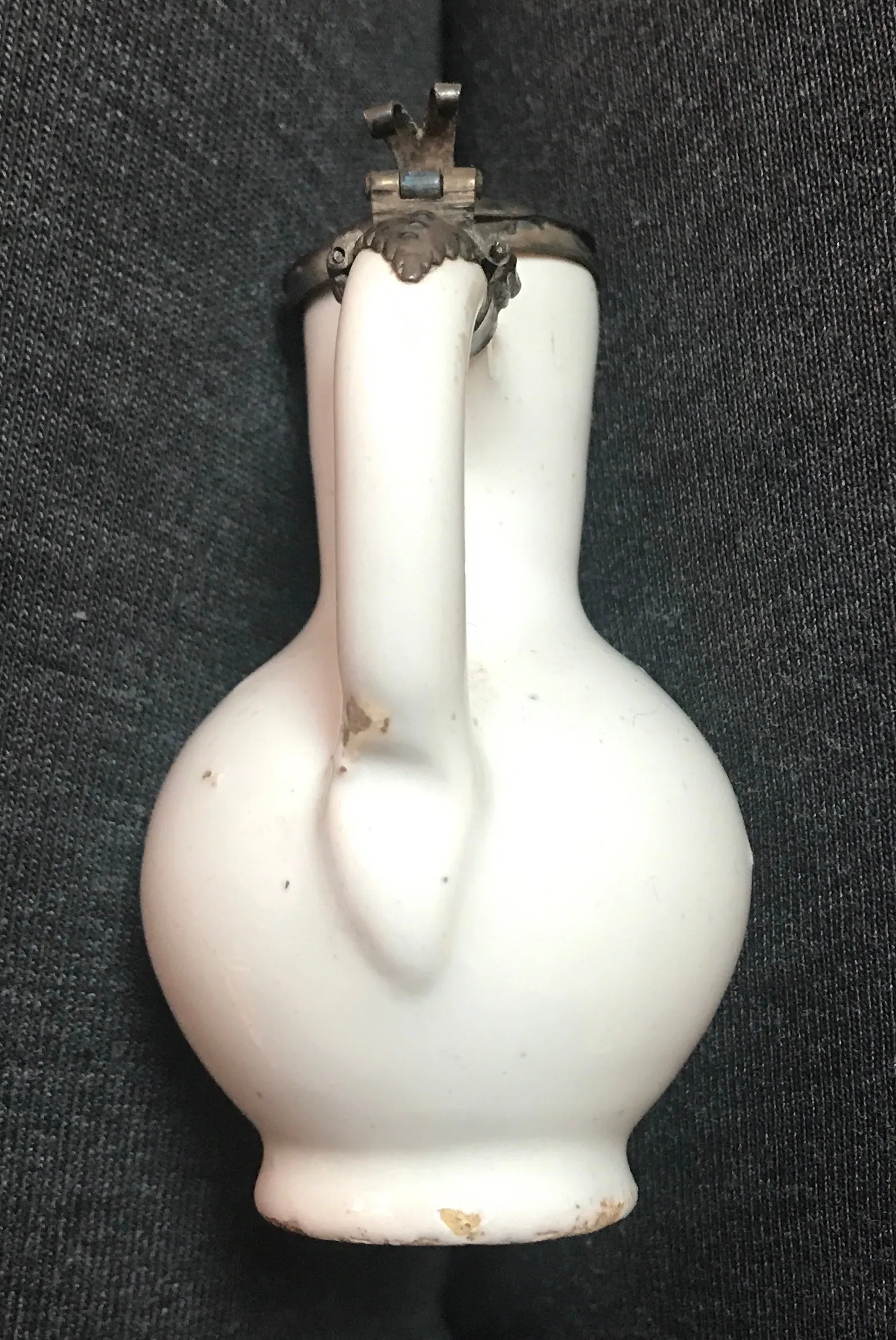 17th Century Dutch Delft Silver-Mounted Toy Jug