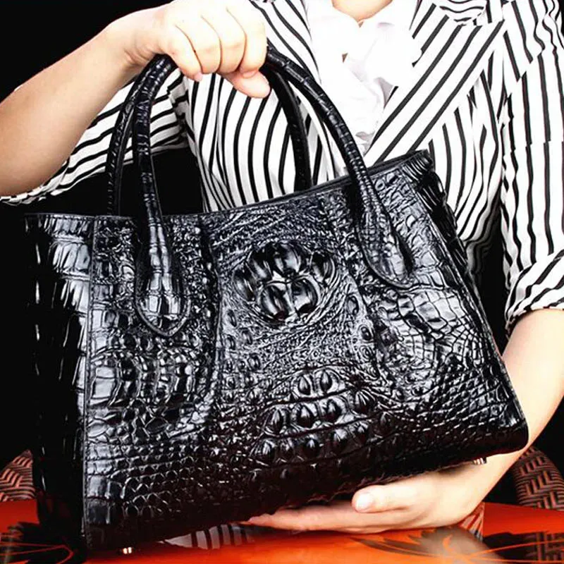 2024 New Trend Crocodile leather HandBags leather Messenger Bag Famous Brand Fashion Shoulder bag lionrihua handbags handbags