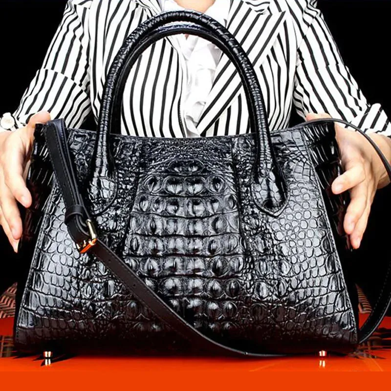 2024 New Trend Crocodile leather HandBags leather Messenger Bag Famous Brand Fashion Shoulder bag lionrihua handbags handbags