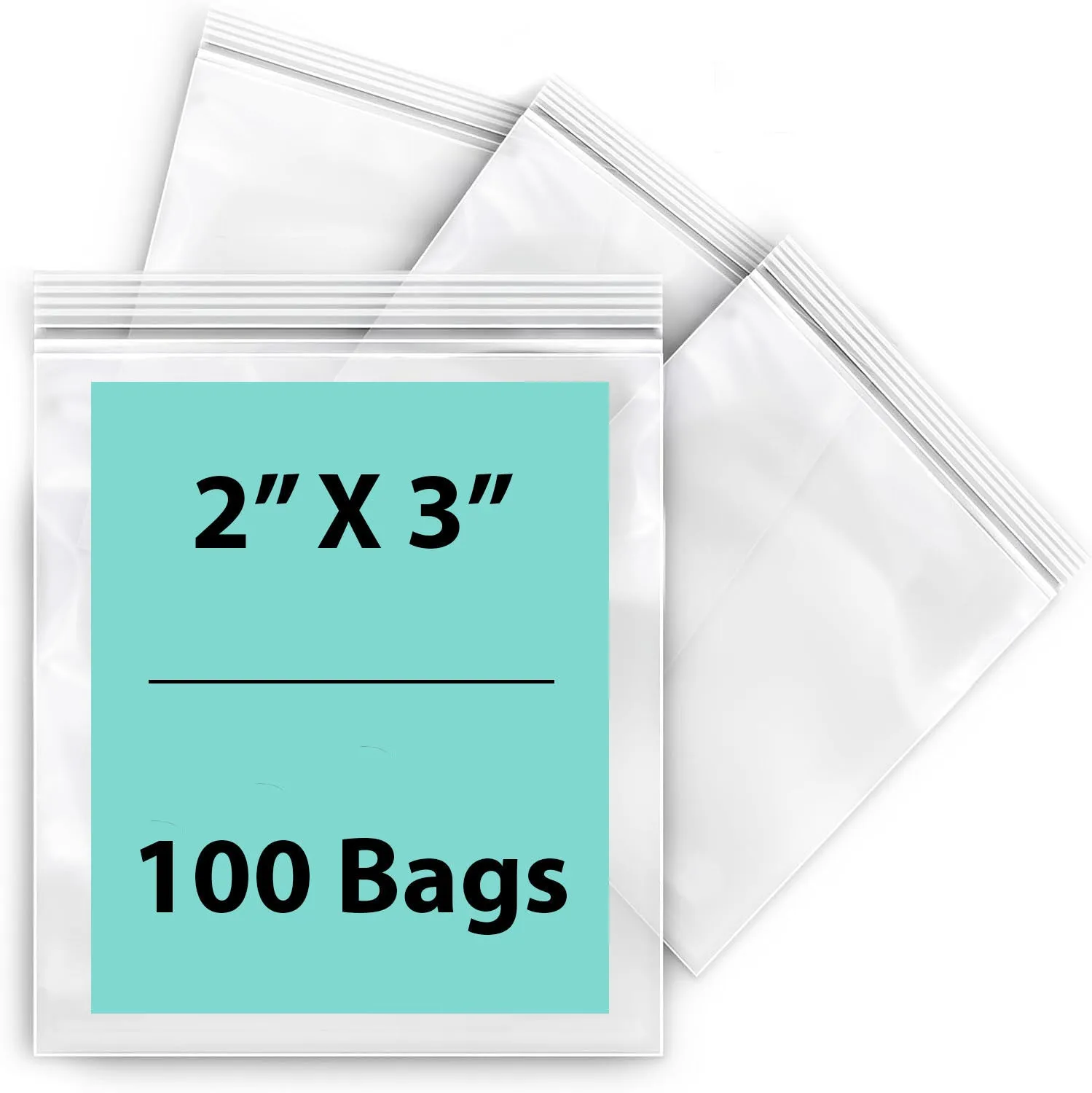 2X3 inches Reclosable Single Line Zipper Poly Bags 4 Mil (LDPE)