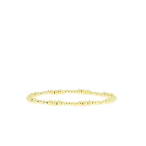 3mm x 4mm Patterned Ball Bracelet (Gold)