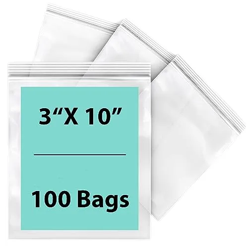 3X10 inches Reclosable Single Line Zipper Poly Bags 2 Mil (LDPE)