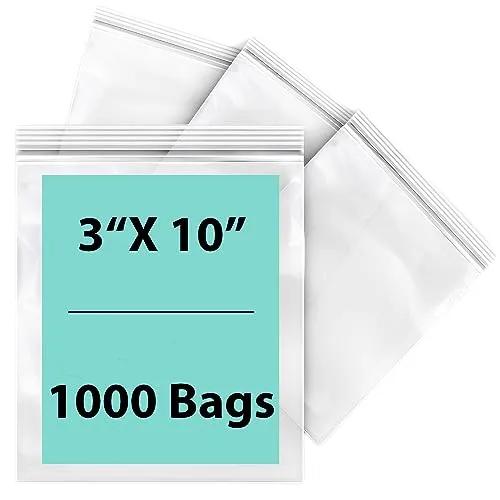 3X10 inches Reclosable Single Line Zipper Poly Bags 2 Mil (LDPE)