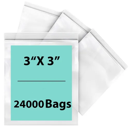 3X3 inches Reclosable Single Line Zipper Poly Bags 2 Mil (LDPE)