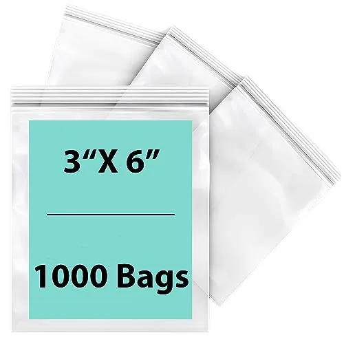 3X6 inches Reclosable Single Line Zipper Poly Bags 2 Mil (LDPE)