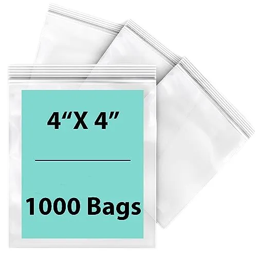 4X4 inches Reclosable Single Line Zipper Poly Bags 4 Mil (LDPE)