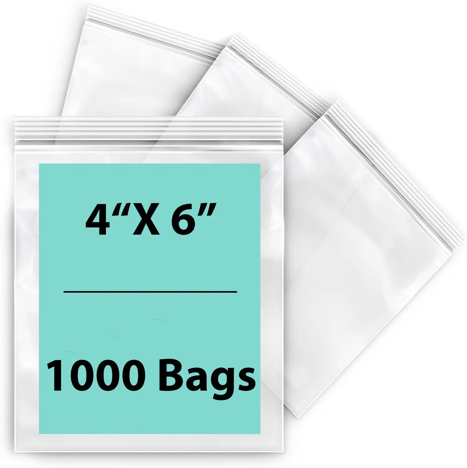 4X6 inches Reclosable Single Line Zipper Poly Bags 4 Mil (LDPE)
