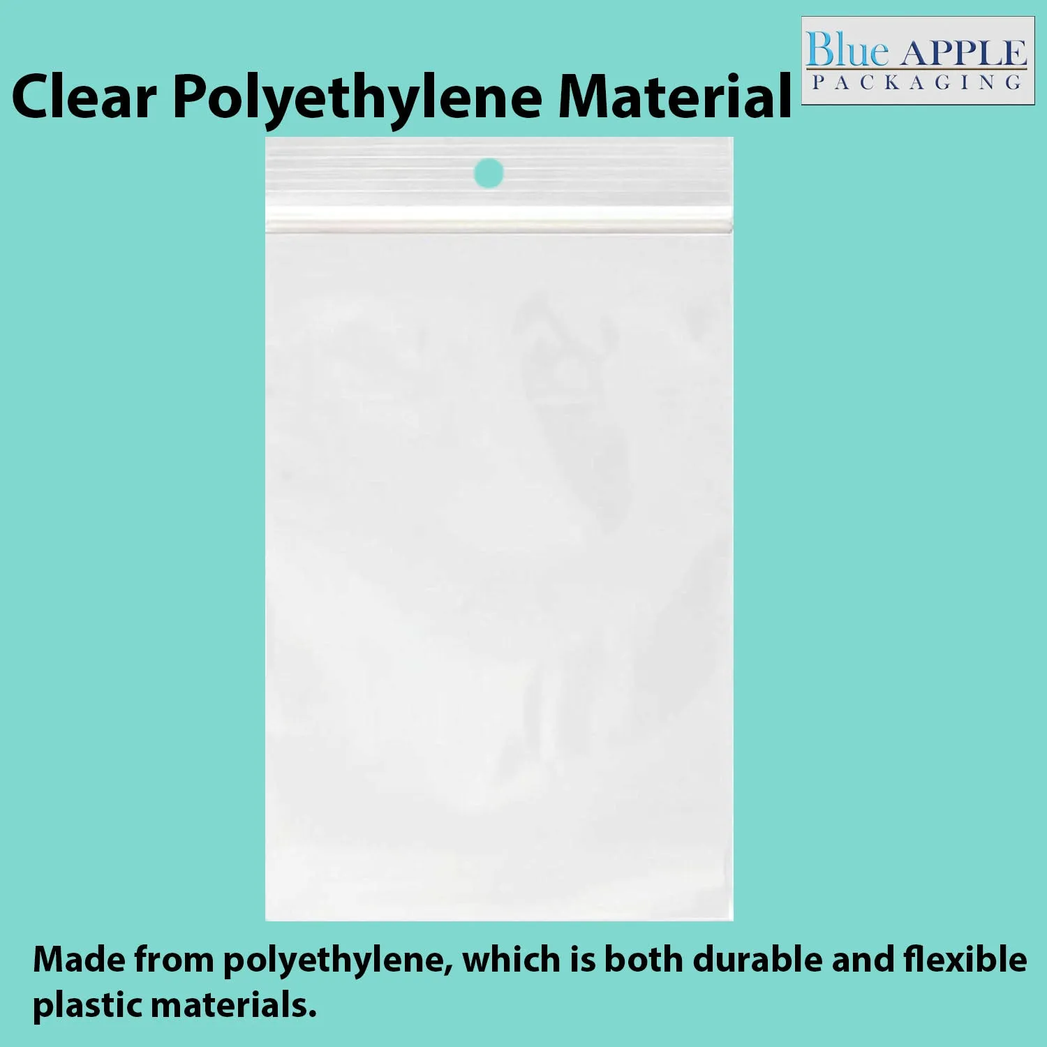 4X8 inches Reclosable Poly Bags with Hang Hole 2 Mil (LDPE) Single Track Zipper