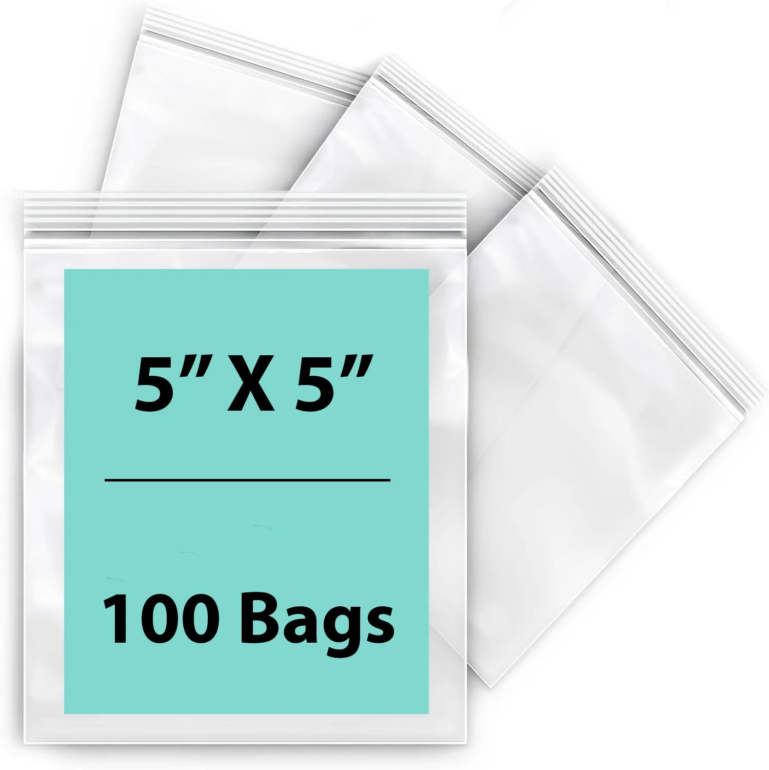 5X5 inches Reclosable Single Line Zipper Poly Bags 2 Mil (LDPE)