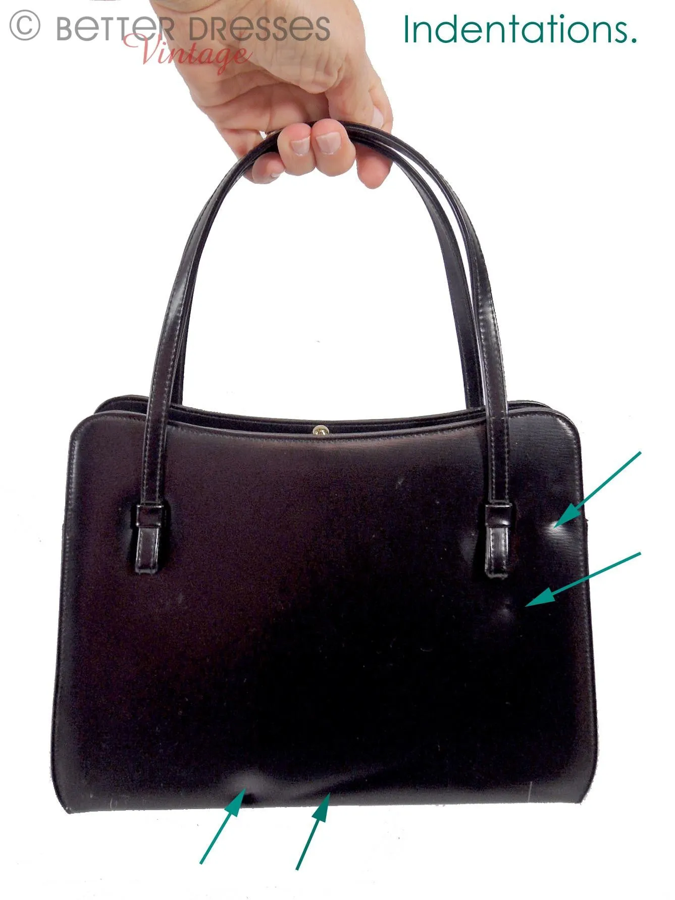 60s Black Vinyl Frame Purse