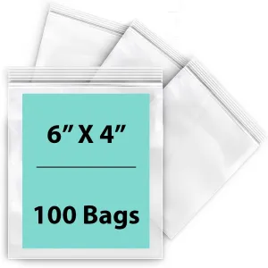6X4 inches Reclosable Single Line Zipper Poly Bags 4 Mil (LDPE)