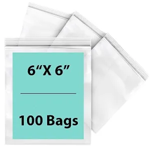 6X6 inches Reclosable Single Line Zipper Poly Bags 2 Mil (LDPE)