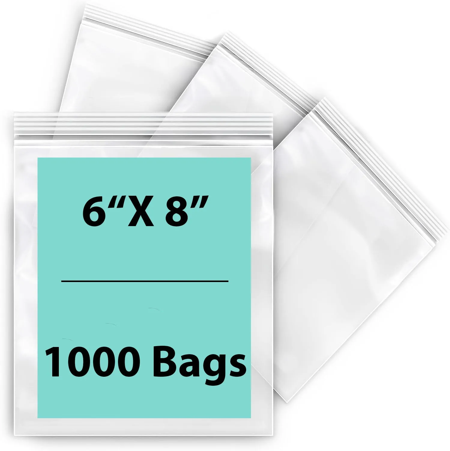 6X8 inches Reclosable Single Line Zipper Poly Bags 4 Mil (LDPE) Pint Freezer Size