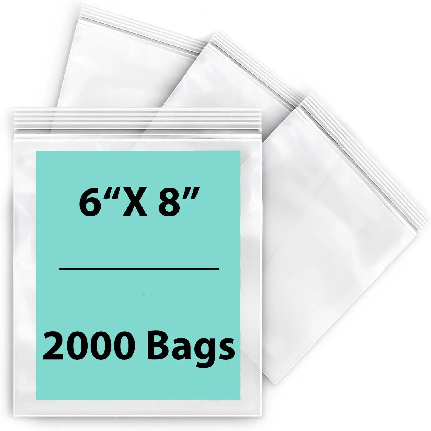 6X8 inches Reclosable Single Line Zipper Poly Bags 4 Mil (LDPE) Pint Freezer Size