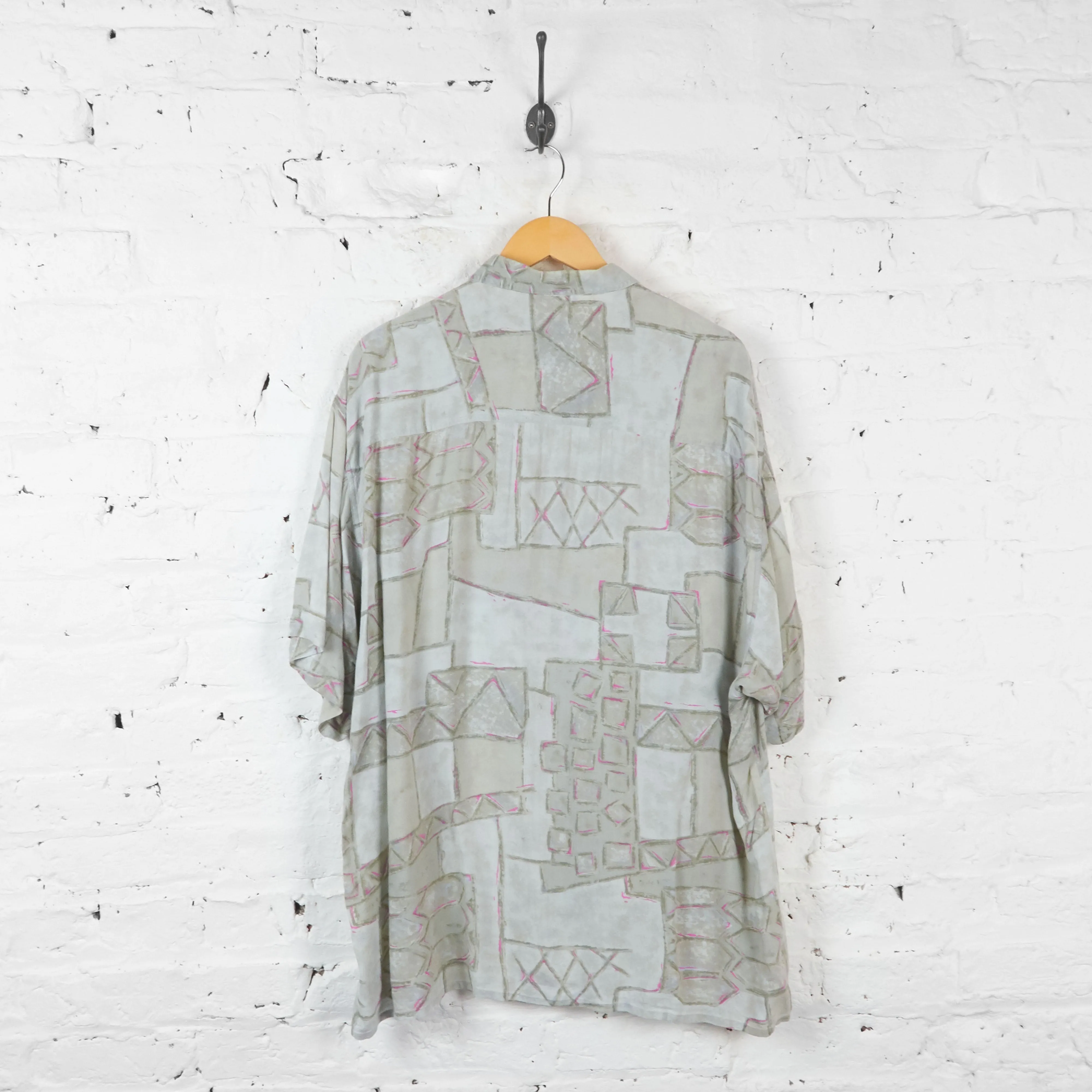 90s Patterned Shirt - Grey - XXL