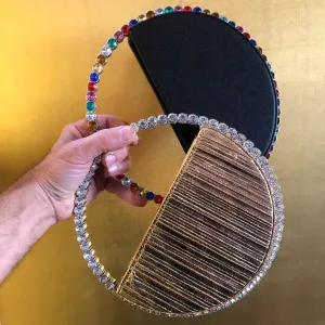 A JEWELLED WHEEL EVENING BAG