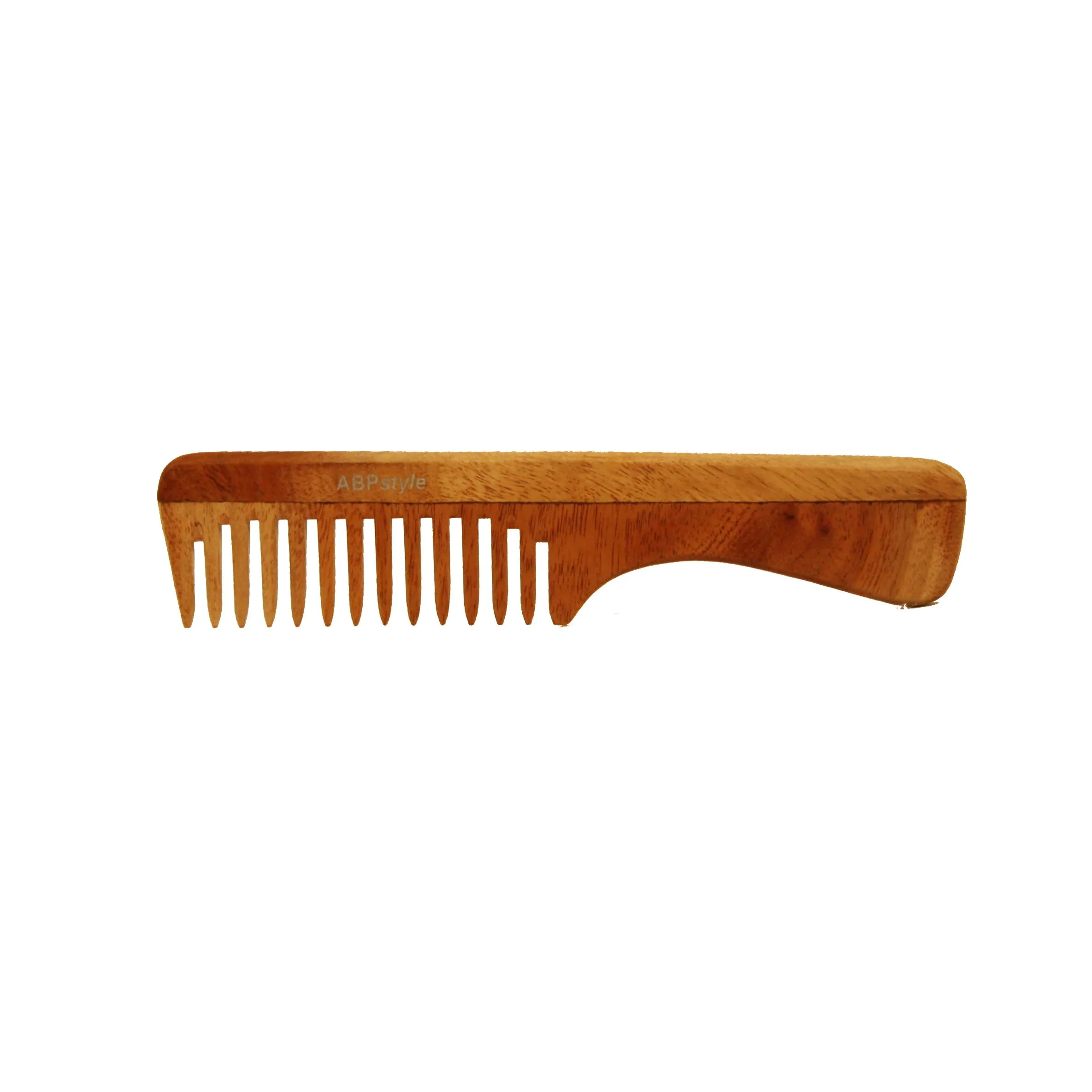 ABPStyle, 7in Neem Wood Handle Comb. Anti-Static, Damage Free, Promotes Hair Growth, Environmentally Friendly