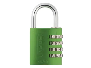 ABUS Mechanical 145/40 40Mm Aluminium Combination Padlock Green 49531