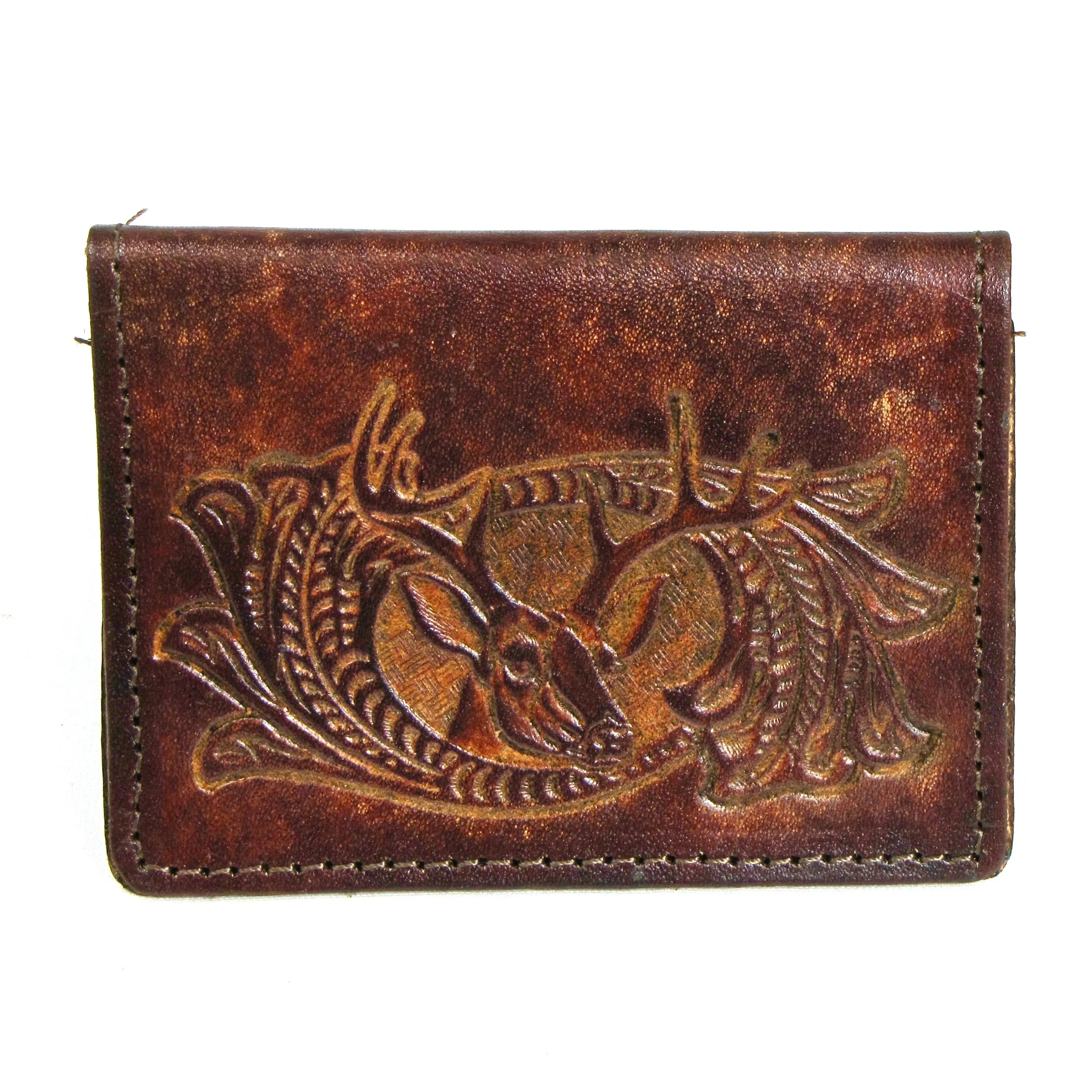 AC303-36  Antique Finish Card Case - Deer Head