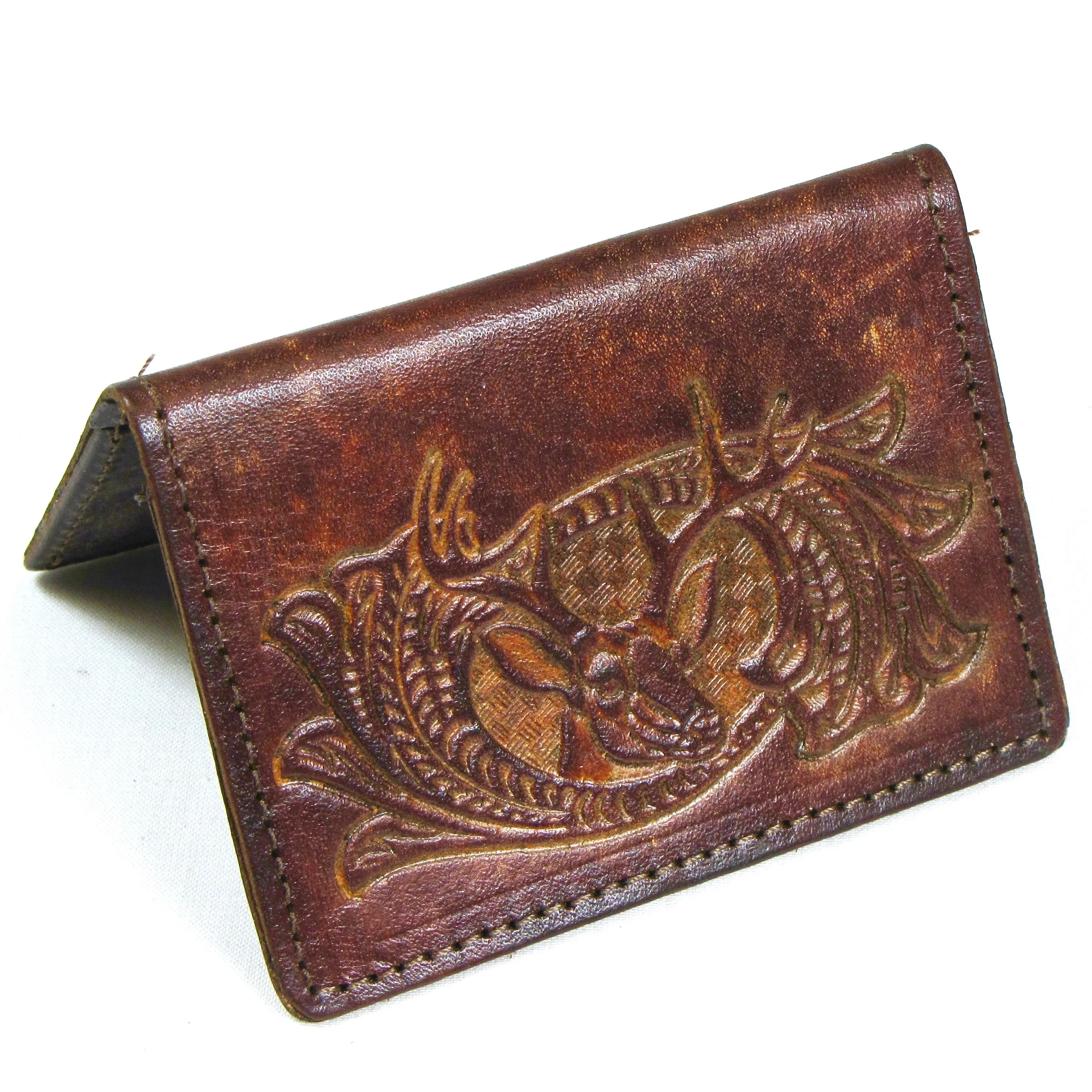 AC303-36  Antique Finish Card Case - Deer Head