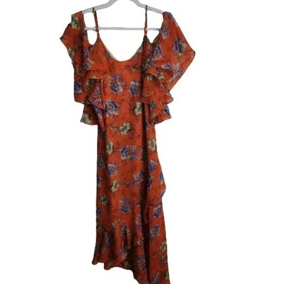 Adelyn Rae Flowy Bohemian Floral High Low Midi Maxi Dress Size XS