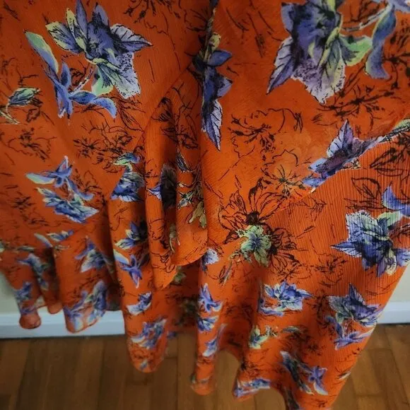 Adelyn Rae Flowy Bohemian Floral High Low Midi Maxi Dress Size XS