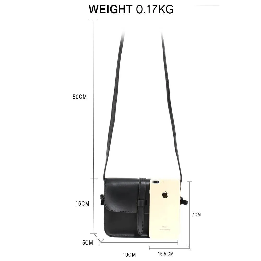 AG00660 - Black Flap Cross Body Shoulder Bag