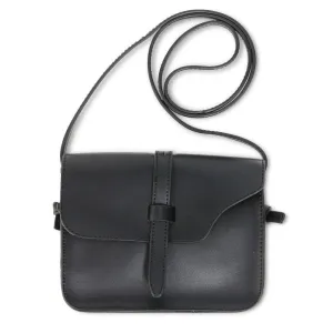 AG00660 - Black Flap Cross Body Shoulder Bag