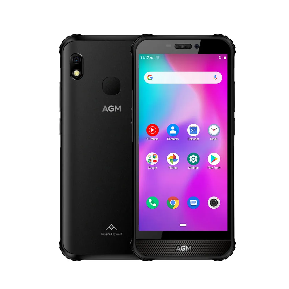 AGM A10 Front placed speaker 5.7"" HD  4G/6G  128G Android 9 Rugged Phone 4400mAh IP68 Waterproof Smartphone black_4GB 128GB-Russian version