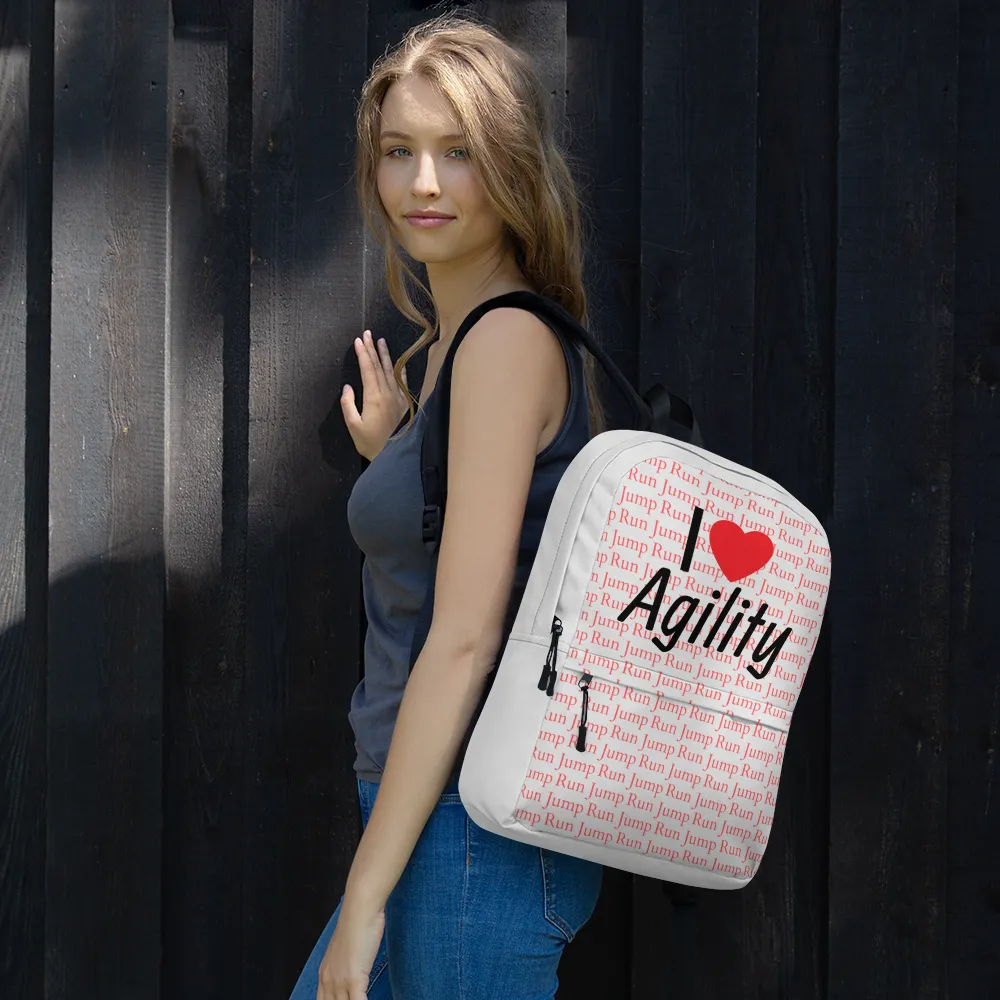 Allover Run/Jump w/ I Heart Agility Backpack-Lt. Grey