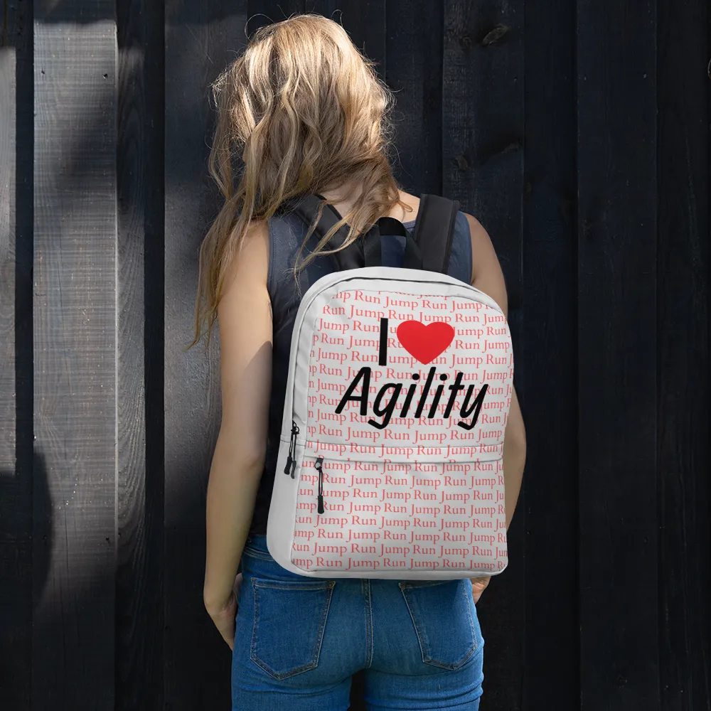 Allover Run/Jump w/ I Heart Agility Backpack-Lt. Grey