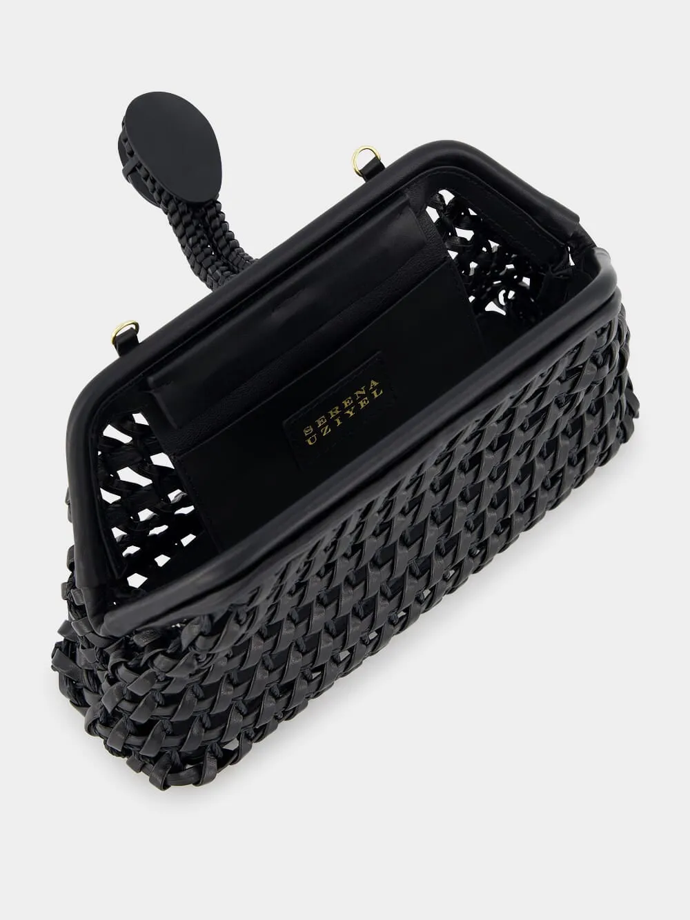 Almeria Mini Leather Raffia Pouch