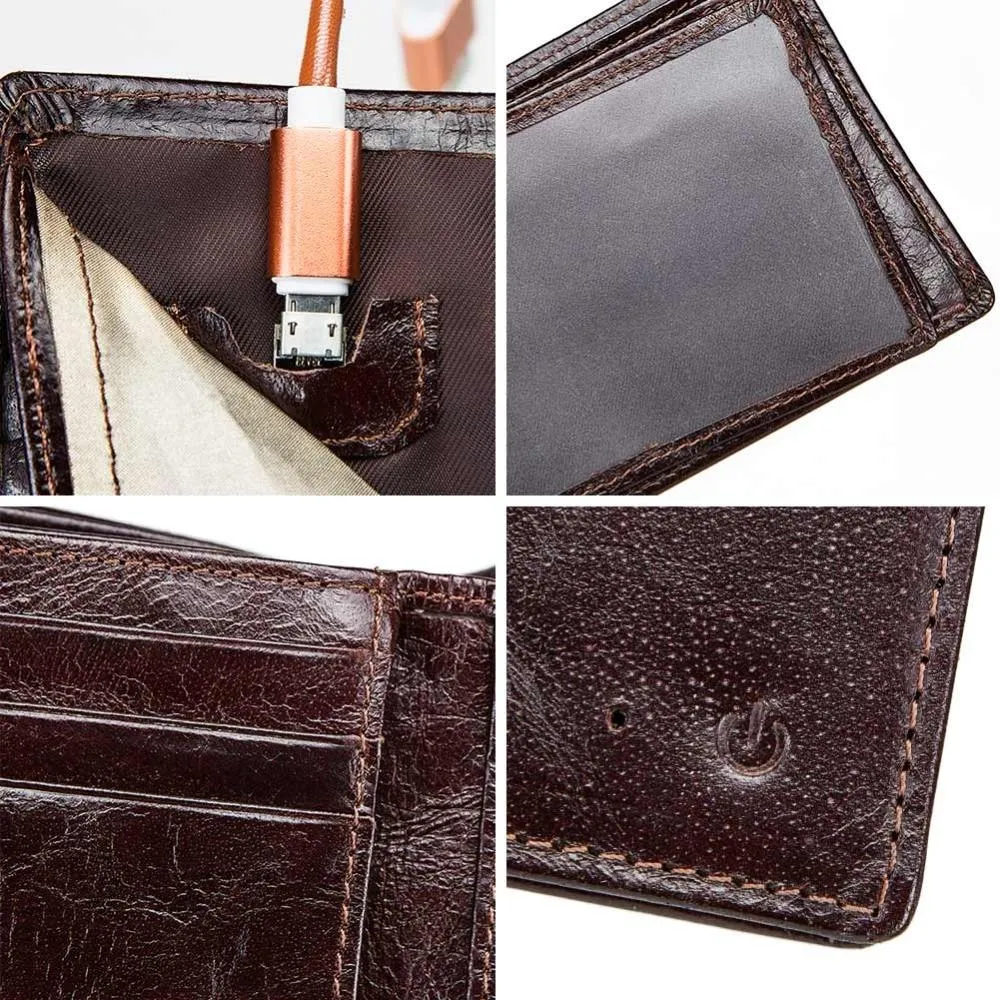 Anti-Lost/Theft Bluetooth Genuine  Leather Smart-Wallet