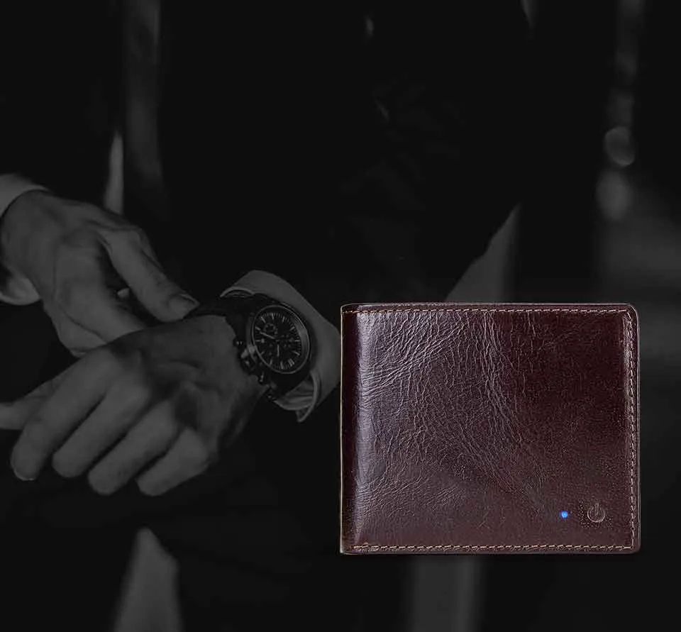 Anti-Lost/Theft Bluetooth Genuine  Leather Smart-Wallet