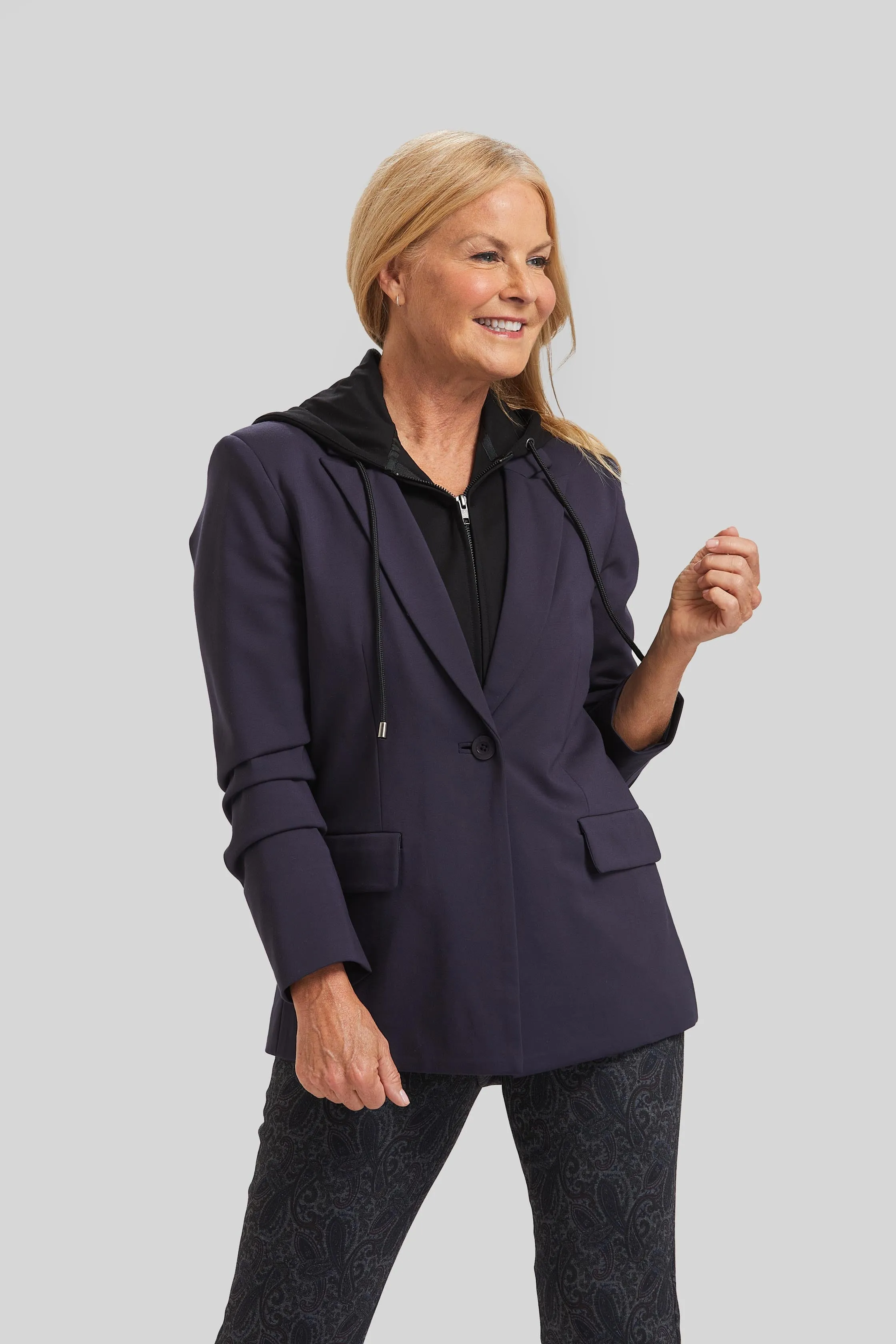 Ari Detachable Hood Jacket - Paramount Knit