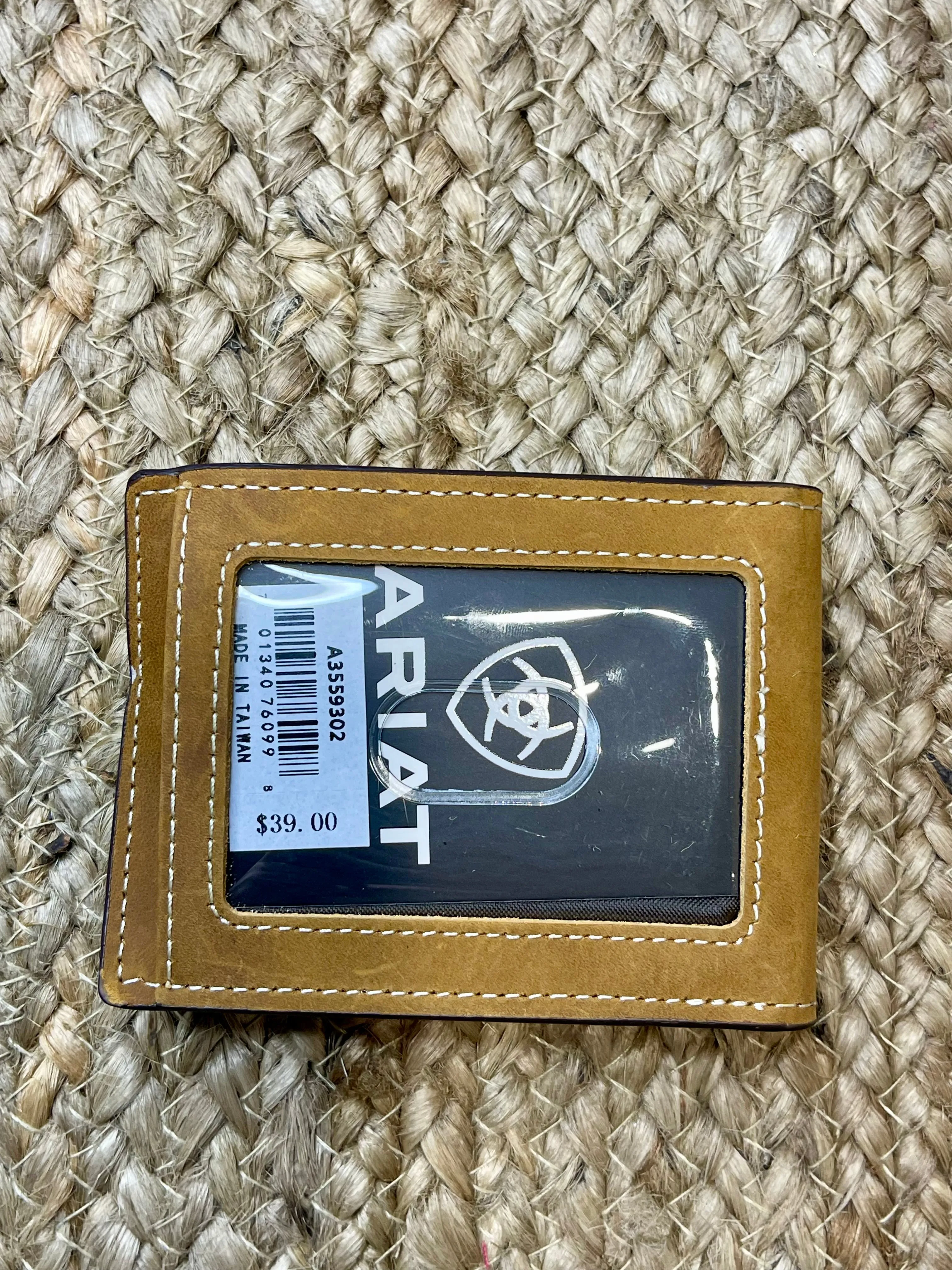 Ariat Brown Aztec Money Clip Wallet