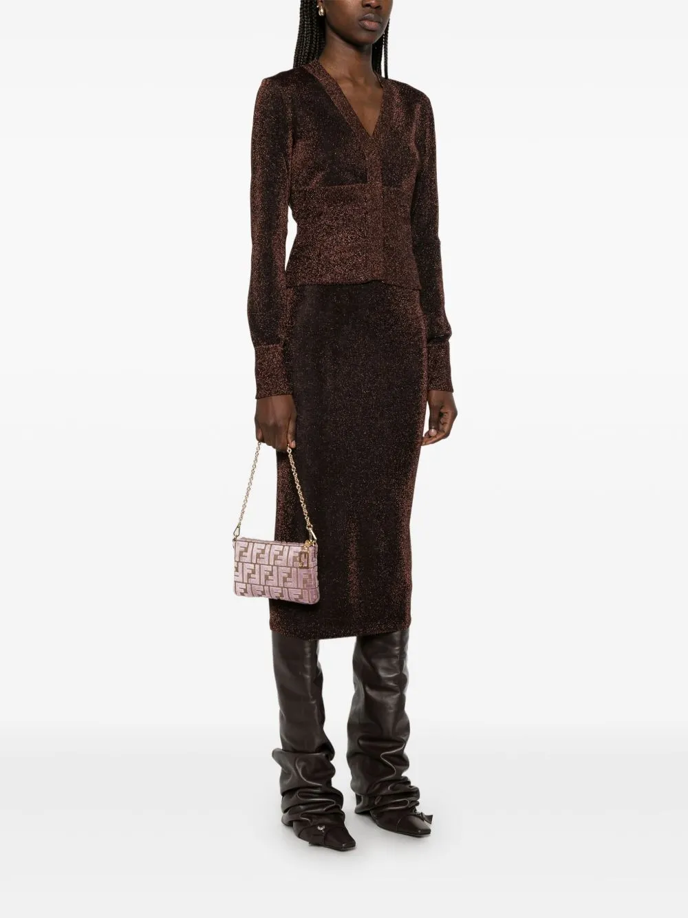 Baguette velvet mini bag