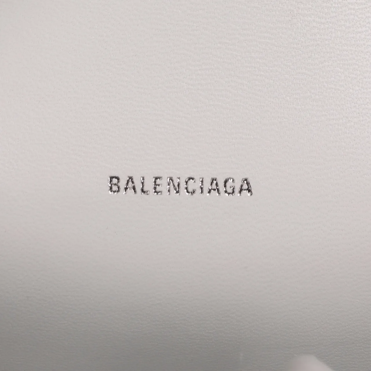 Balenciaga White Calfskin Graffiti Hourglass Top Handle Bag  XS