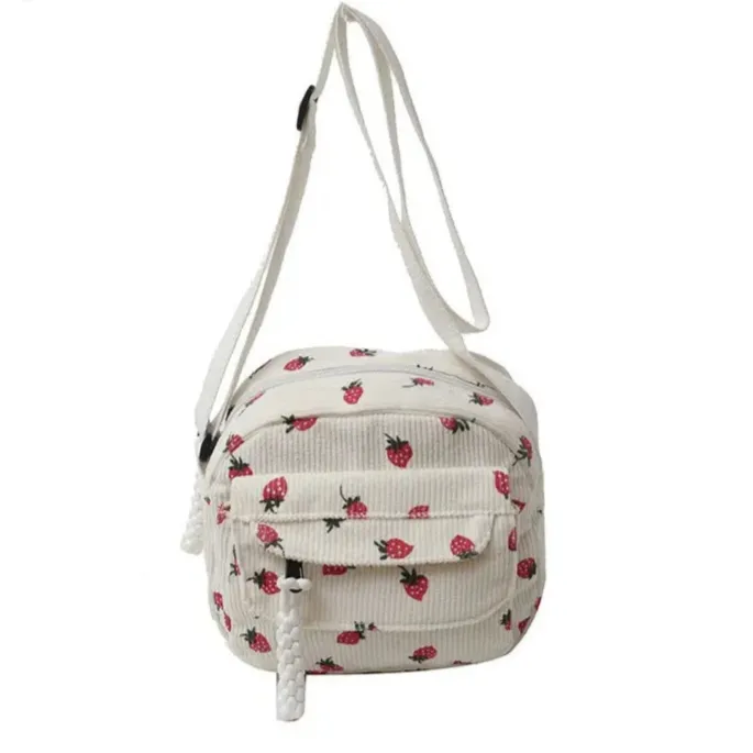 Berry Sweet Corduroy Cutie 🍓✨ Trendy Crossbody Wonder for Stylish Explorers! 👜💖