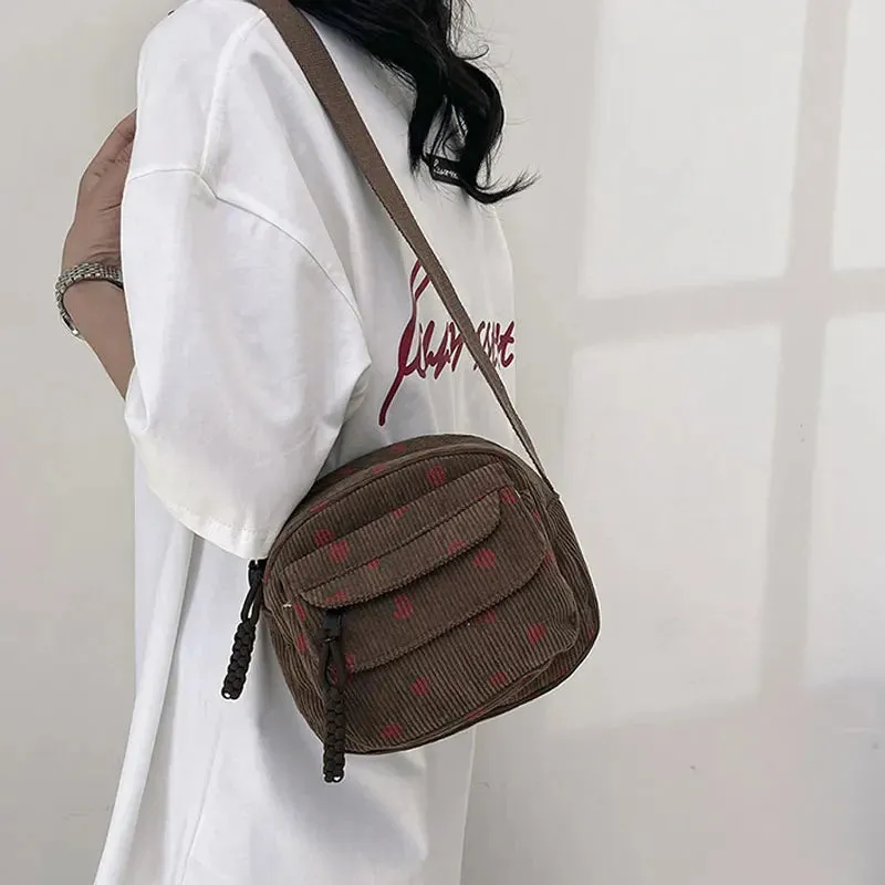 Berry Sweet Corduroy Cutie 🍓✨ Trendy Crossbody Wonder for Stylish Explorers! 👜💖