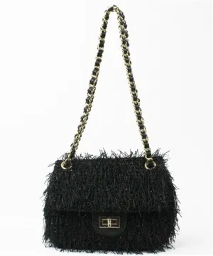 Black Fringe Bag