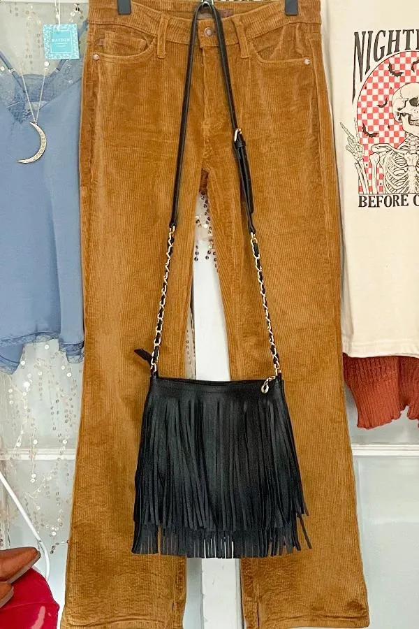 Black Fringe Bag