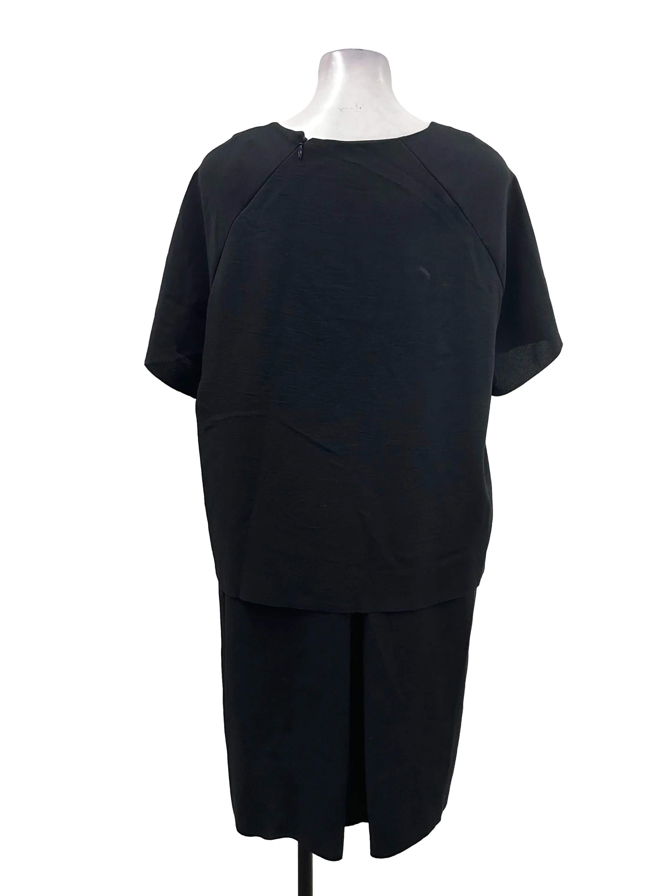 Black Shoulder Zip Dress